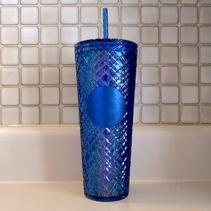 Starbucks Blue Crosshatch Christmas Tumbler